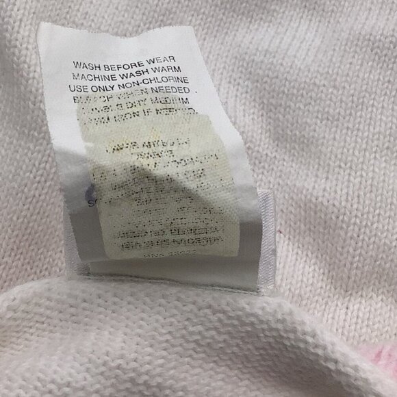 Carter's Baby Girl Sweater White & Pink Floral Button Up 3-6M Cotton Lightweight - Picture 7 of 11